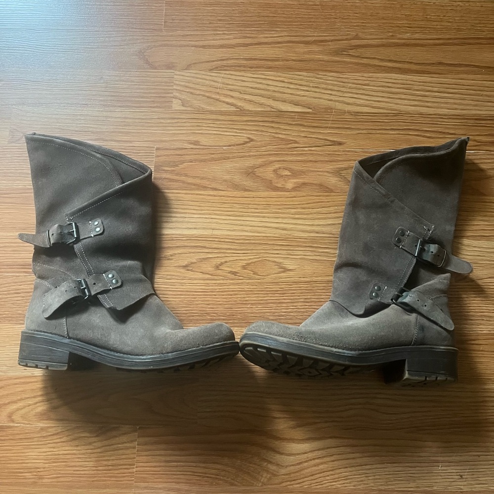 COOLWAY DISTRESSED BROWN ALIDA MOTORCYCLE BOOTS Leather Womens 41